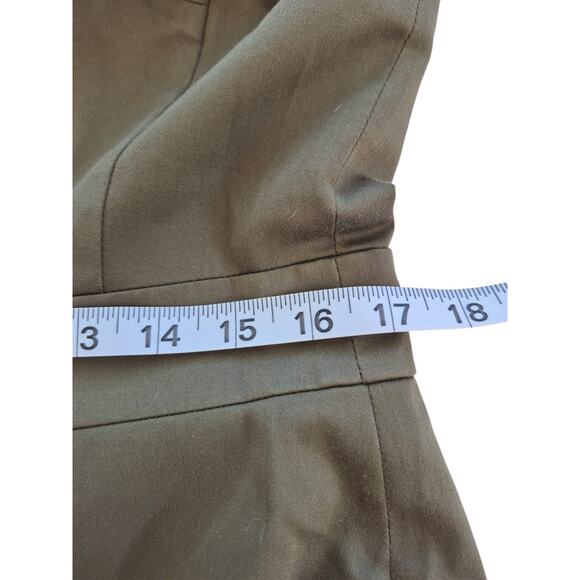 Ann Taylor Dress Size 12 Sleeveless Sheath Olive Green Office Siren Classic - Picture 7 of 9